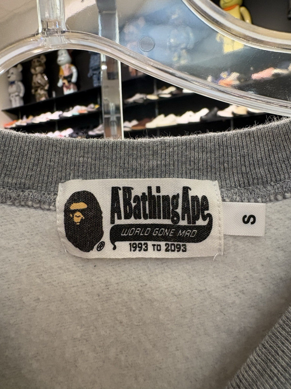 BAPE Ape Face Crewneck Sweatshirt Sweatshirt Gray Size Small