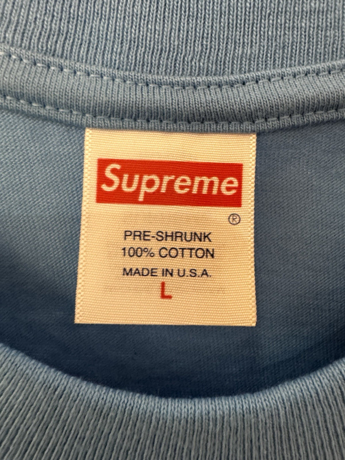 Supreme Varsity Tee Bright Blue Size L