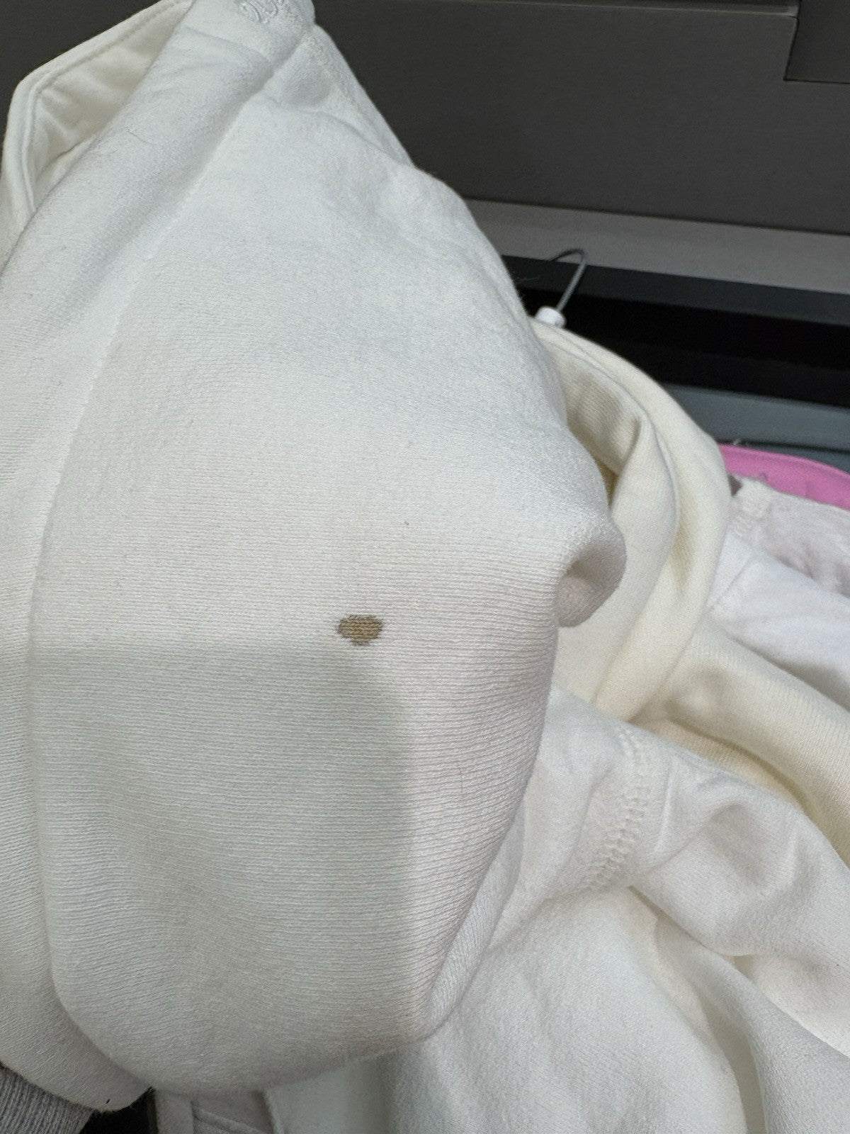 Supreme Box Logo Hooded Sweatshirt Hoodie White FW23 Size Large Small Stain