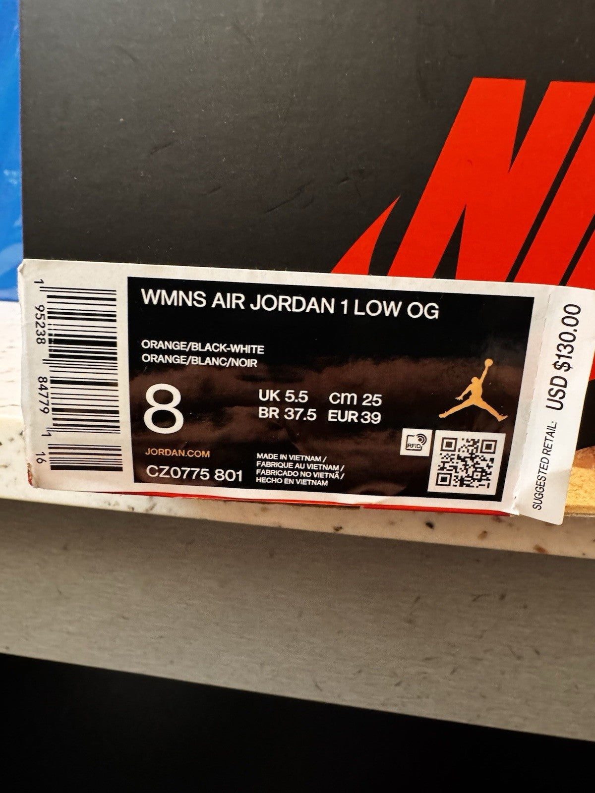 SizAir Jordan 1 Retro OG Low Starfish Women's Size 8
