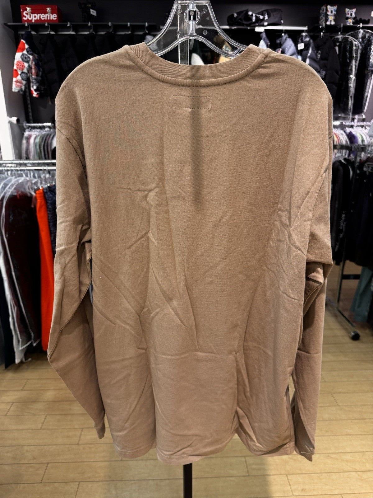 Supreme Embroidered Collar L/S Top Tan Size M
