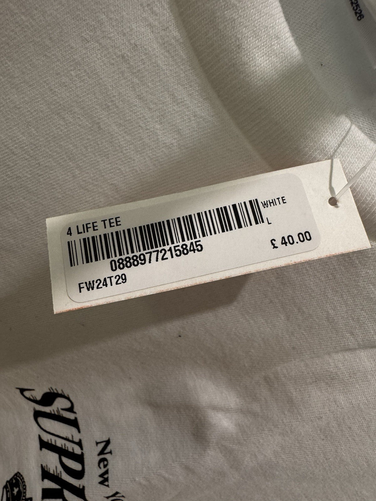 Supreme 4 Life Tee White Size L