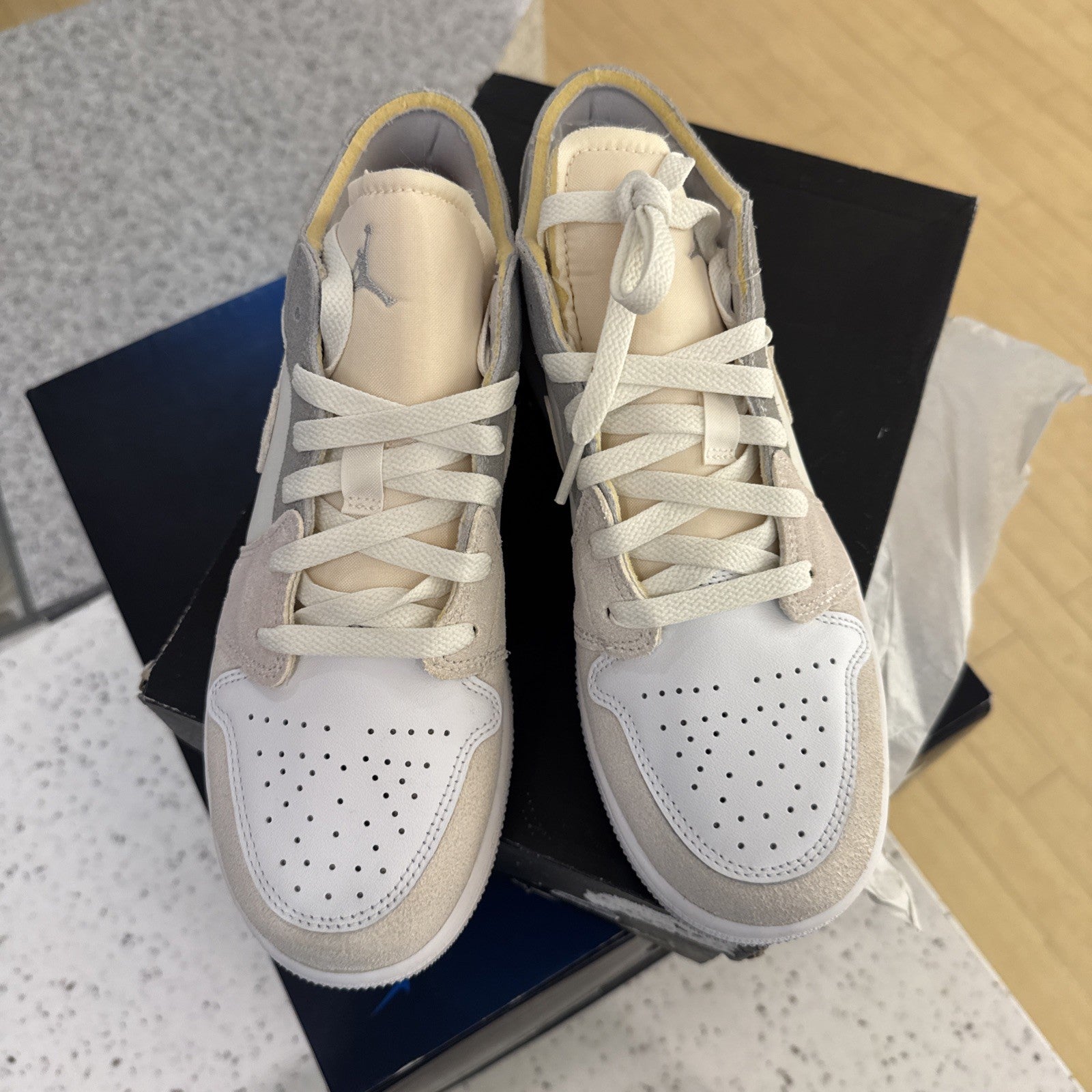 Size 6.5 (GS) - Jordan 1 Low SE Craft Inside Out - Tech Grey