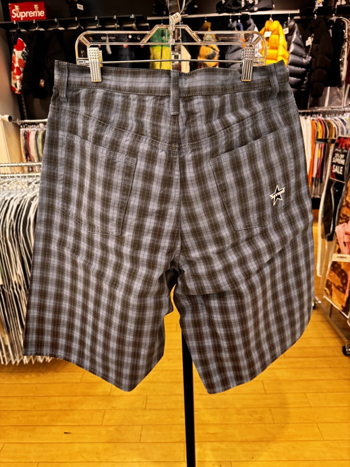 Supreme Plaid Baggy Short Navy Size 32