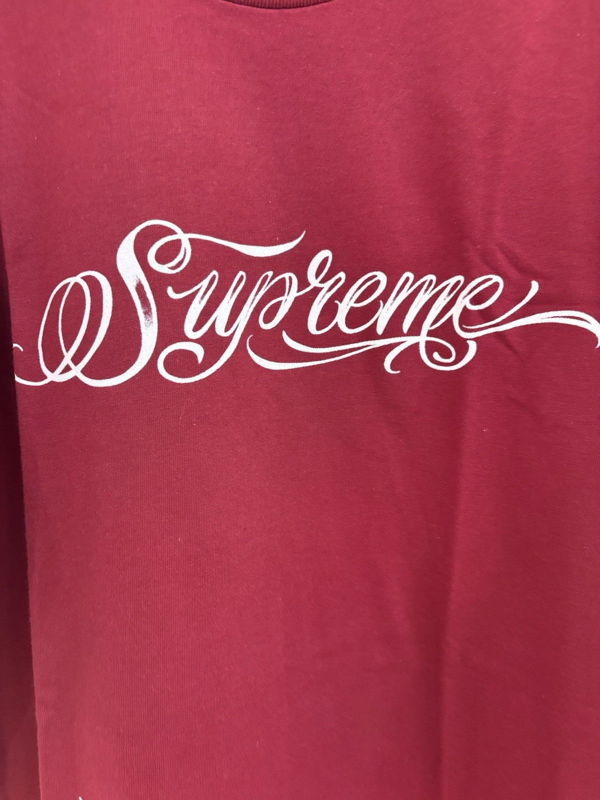 Supreme Script Tee Cardinal Size Large 
