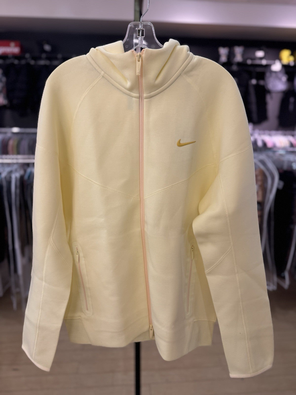 Nike NOCTA Large Tech Fleece Full-Zip Hoodie Citron Yellow FD8453-821 NWT