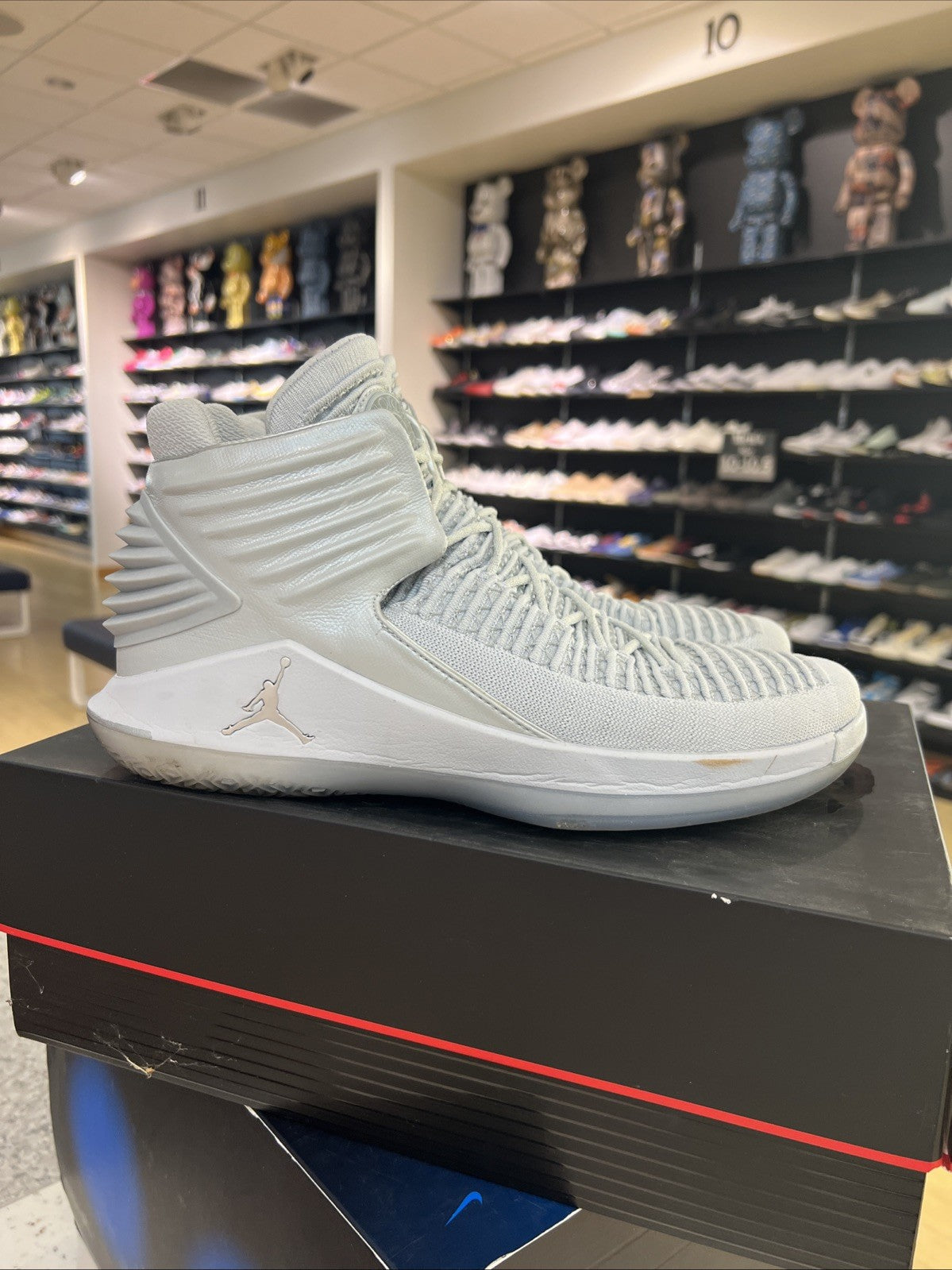 Nike Air Jordan XXXII Pure Platinum High Sneaker Shoes Sz 12 USED