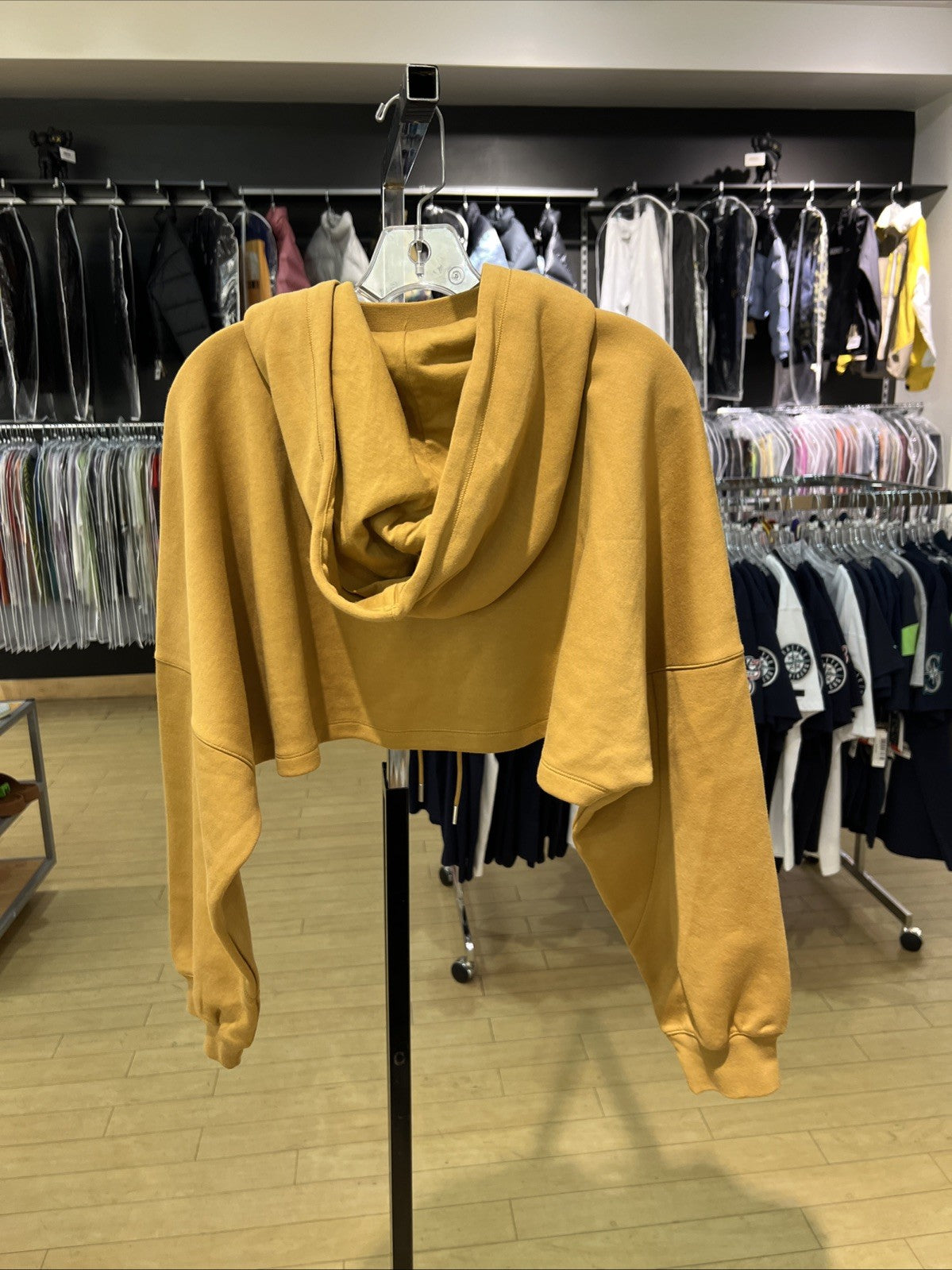 Adidas x Ivy Park Mustard Yellow Cropped Hoodie Sweatshirt Asian Sizing Sz S