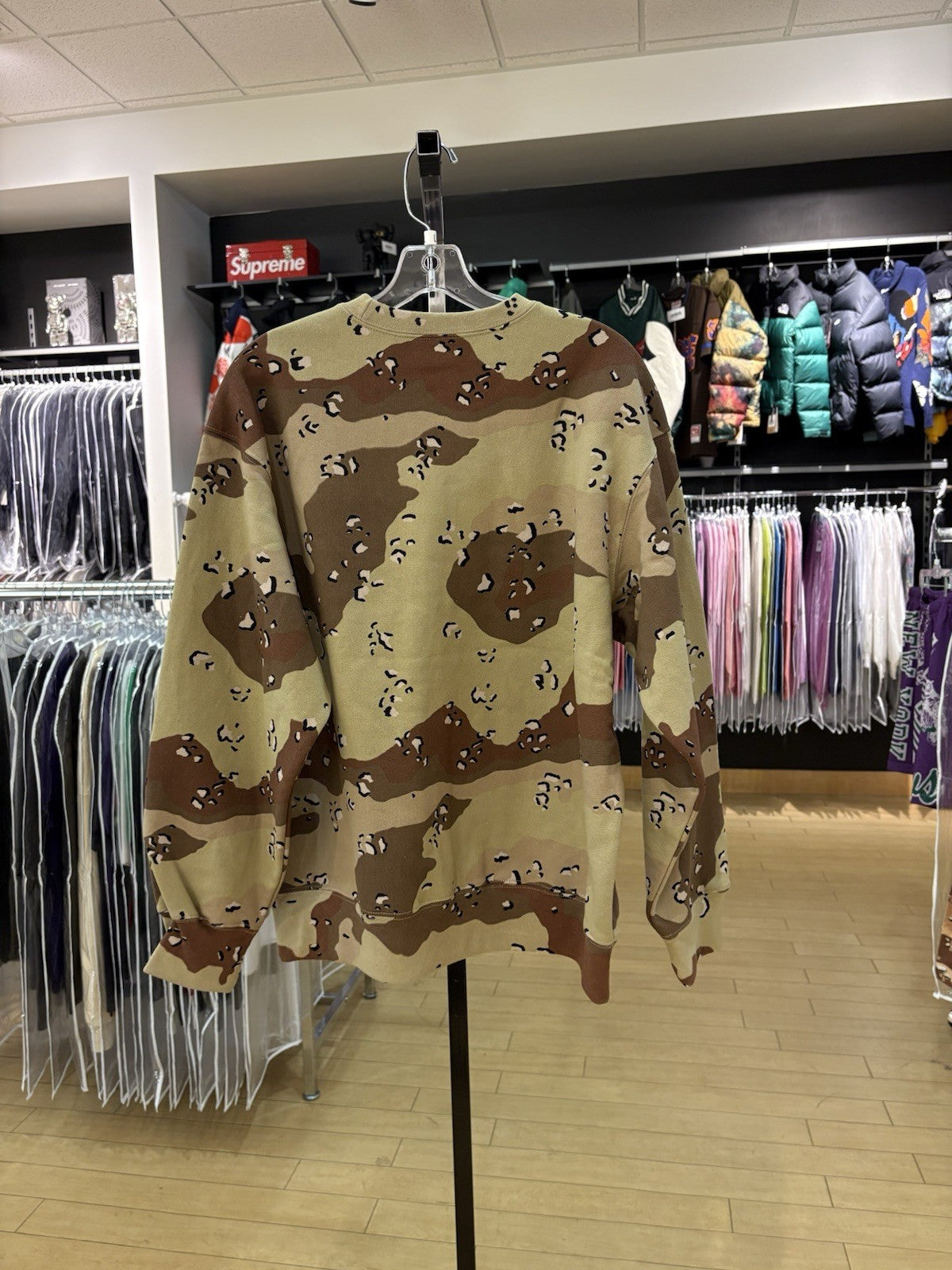 Supreme Futura Logo Crewneck Chocolate Chip Camo SZ M