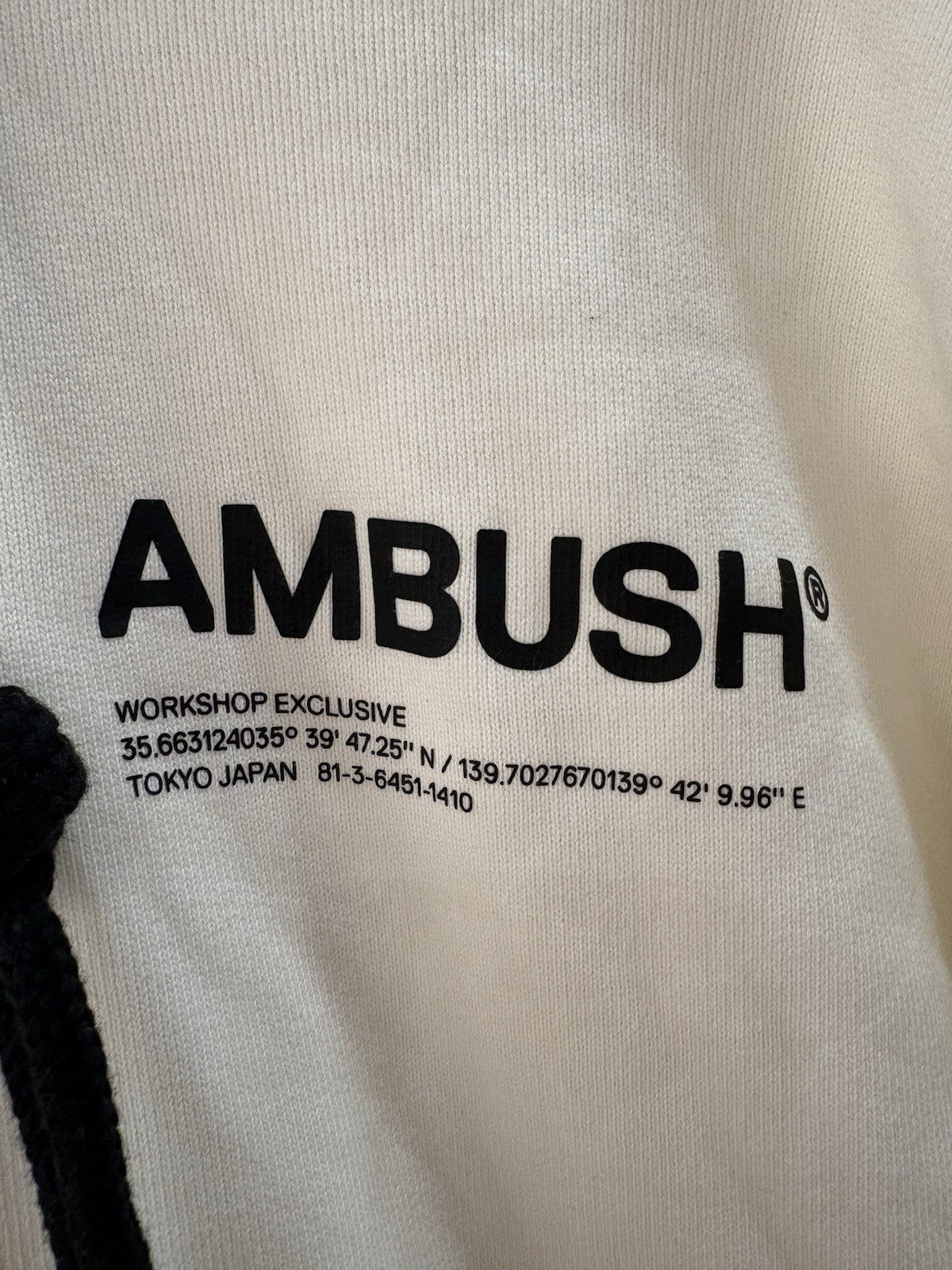 Ambush Fleece Workshop Hoodie Tofu/Black Size Small