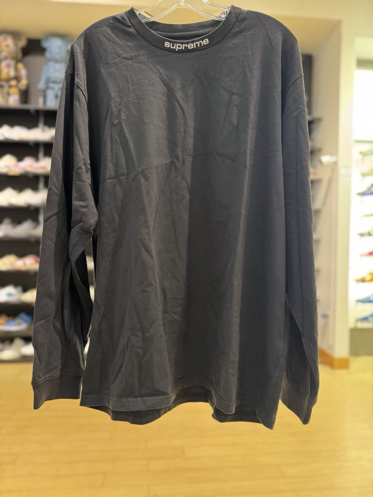 Supreme Embroidered Collar L/S Top Black Size Large