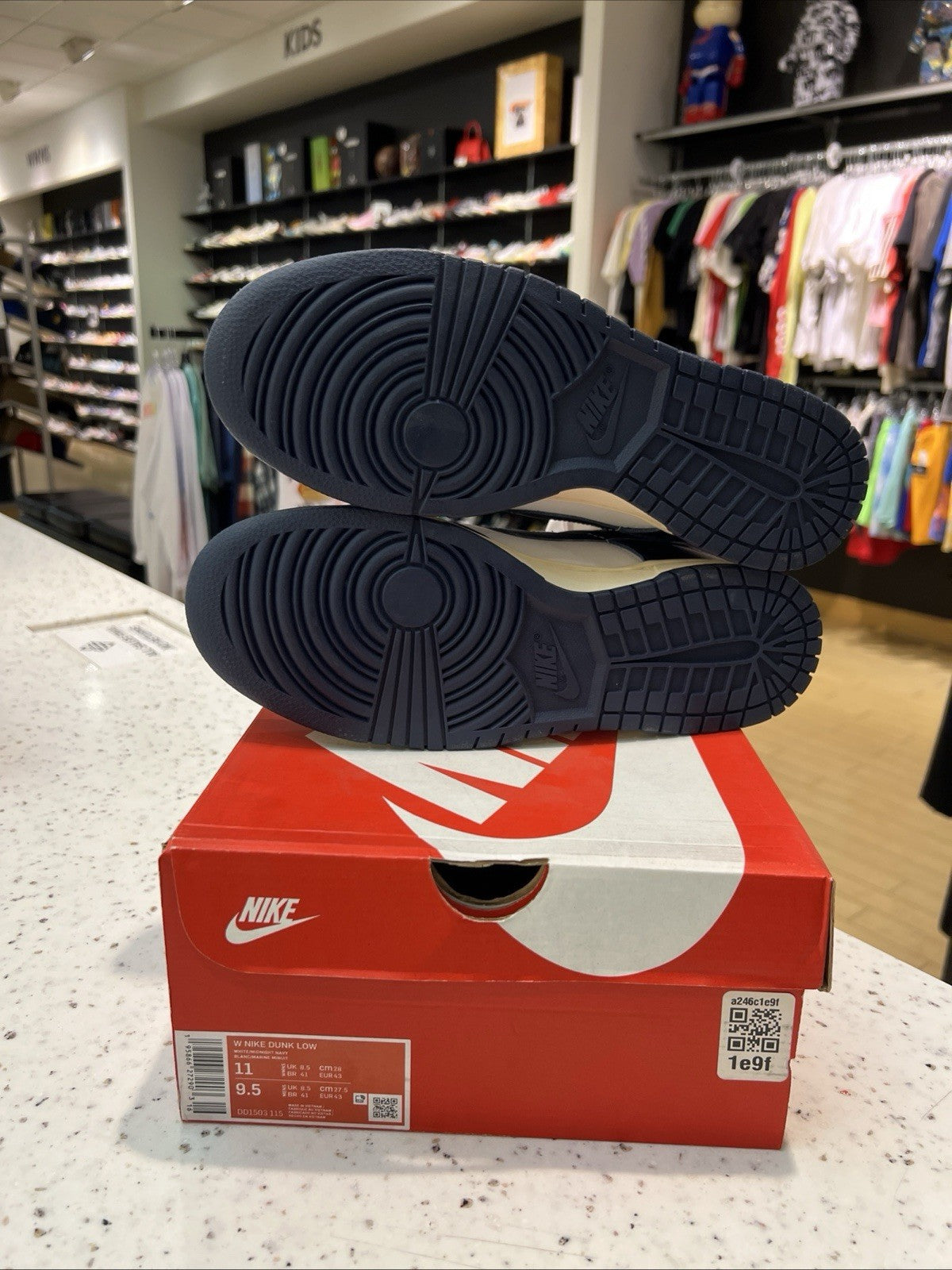 Nike Dunk Low Vintage Navy White Midnight Navy Sail Womens Sz 11/9.5M