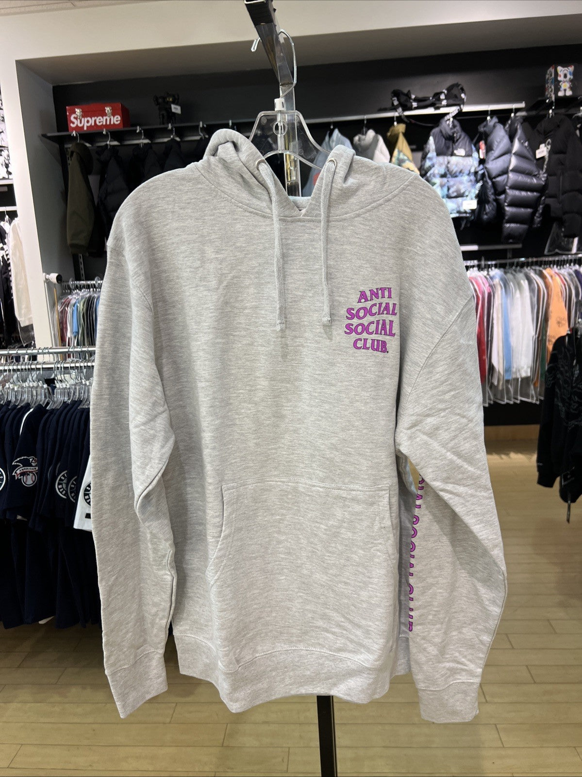 ANTI SOCIAL SOCIAL CLUB BERLIN HOODIE HEATHER GREY