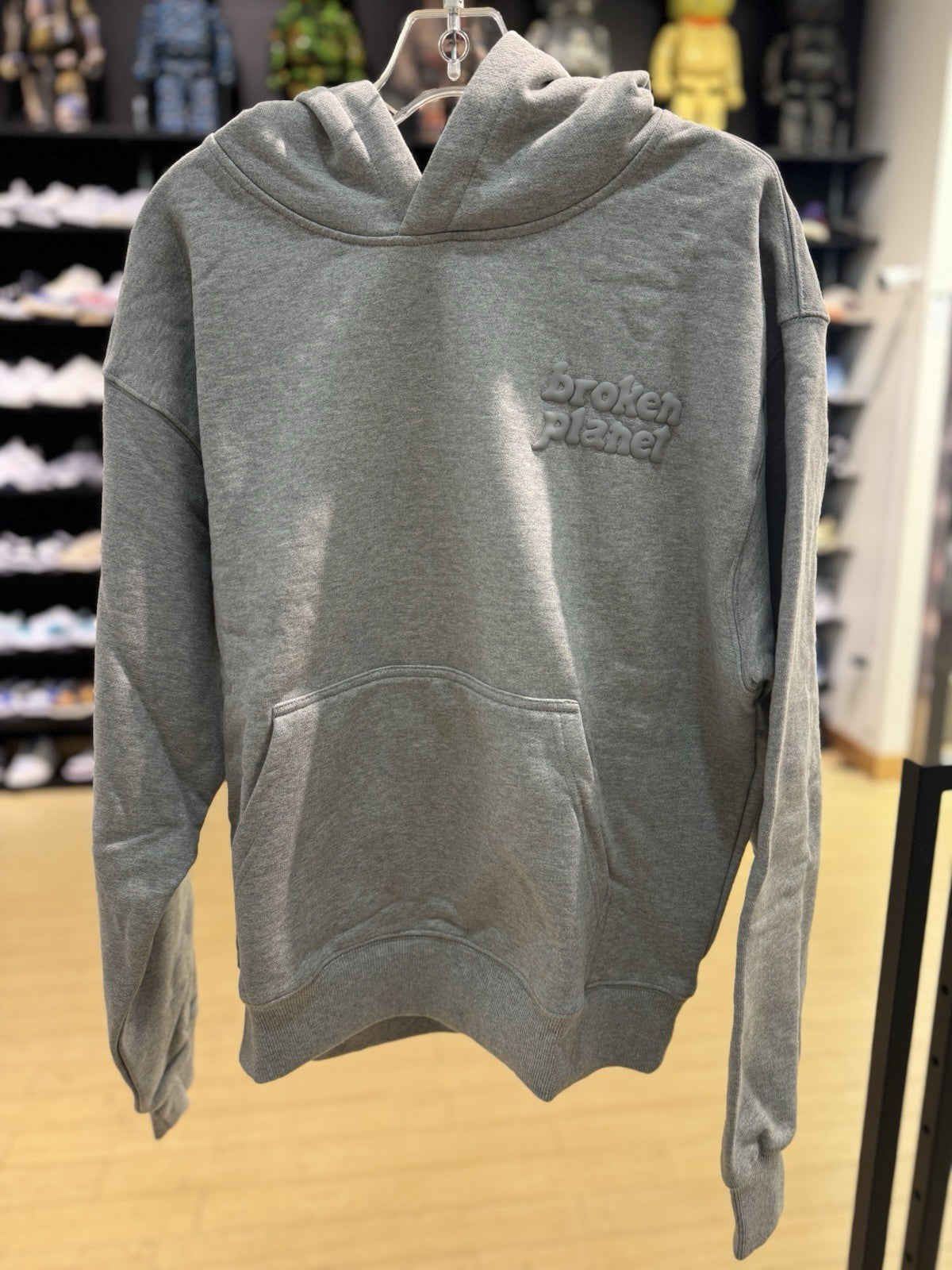 Broken Planet Basics Hoodie Heather Grey Size Small