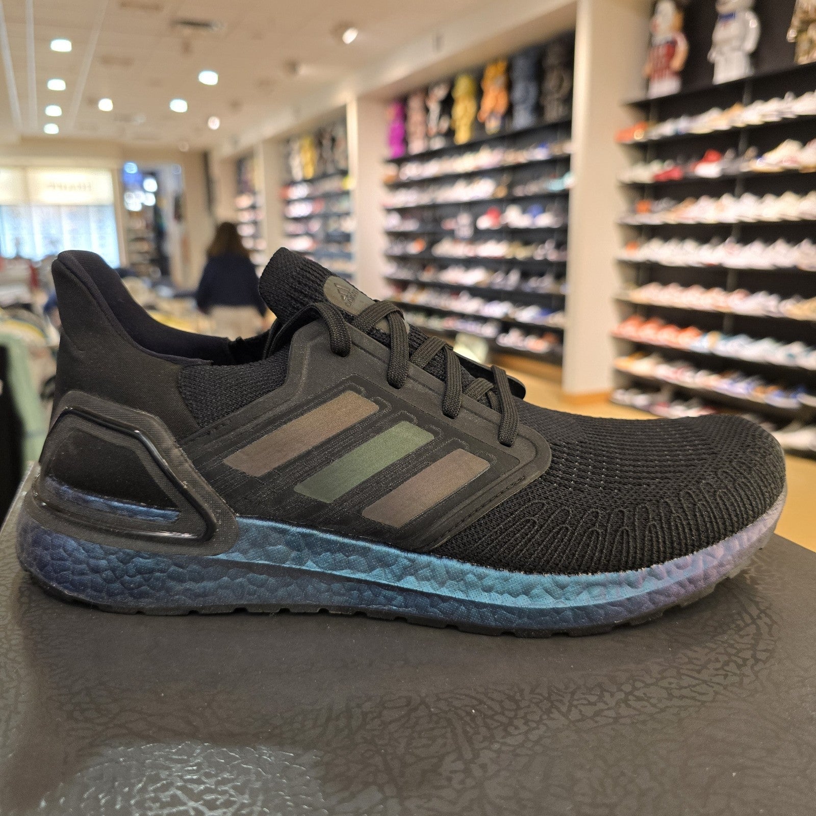 Size 11 - Adidas UltraBoost 20 Black Signal Cyan