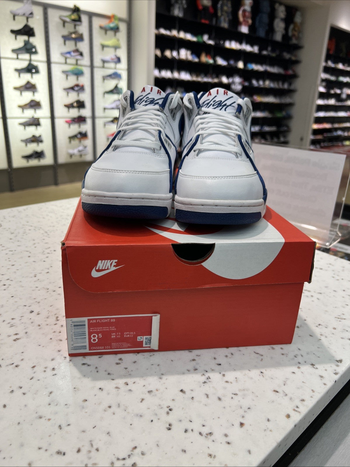 Nike Air Flight 89 White True Blue Sz 8.5 USED