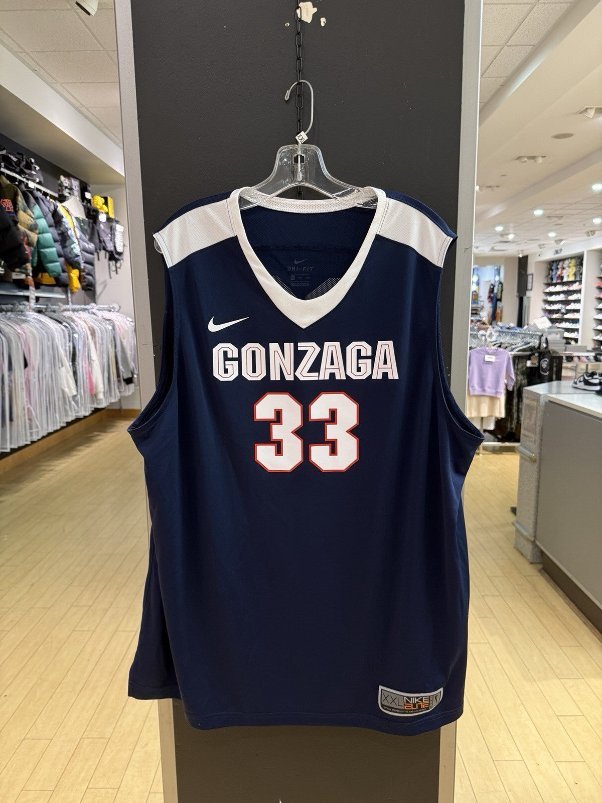 Nike Elite Gonzaga Basketball Jersey #33 Sz XXL