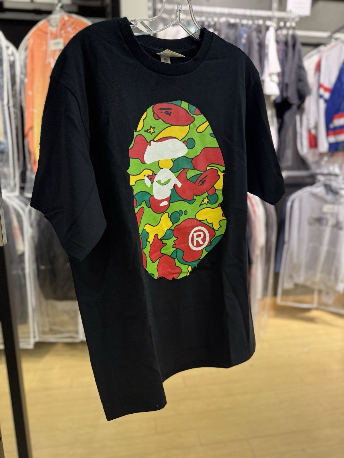 BAPE Sta Camo Big Ape Head Tee Size L