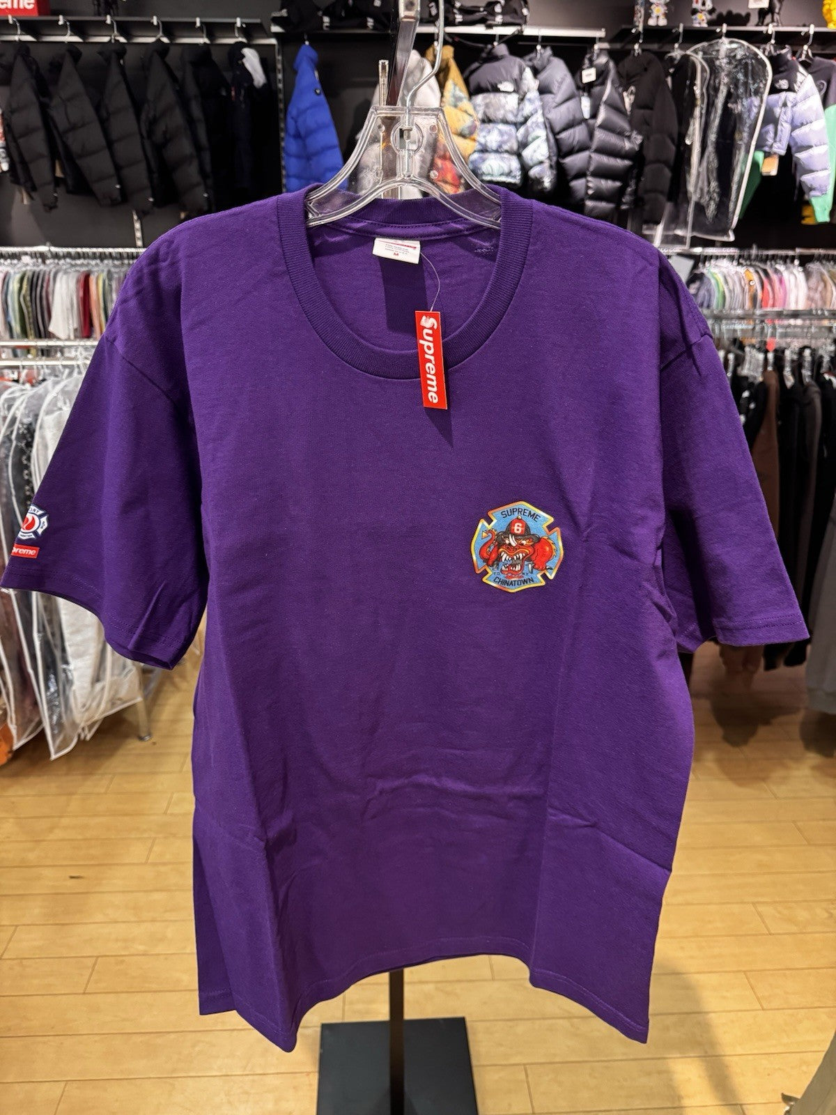 Supreme FDNY Engine 9 Tee Purple Size M