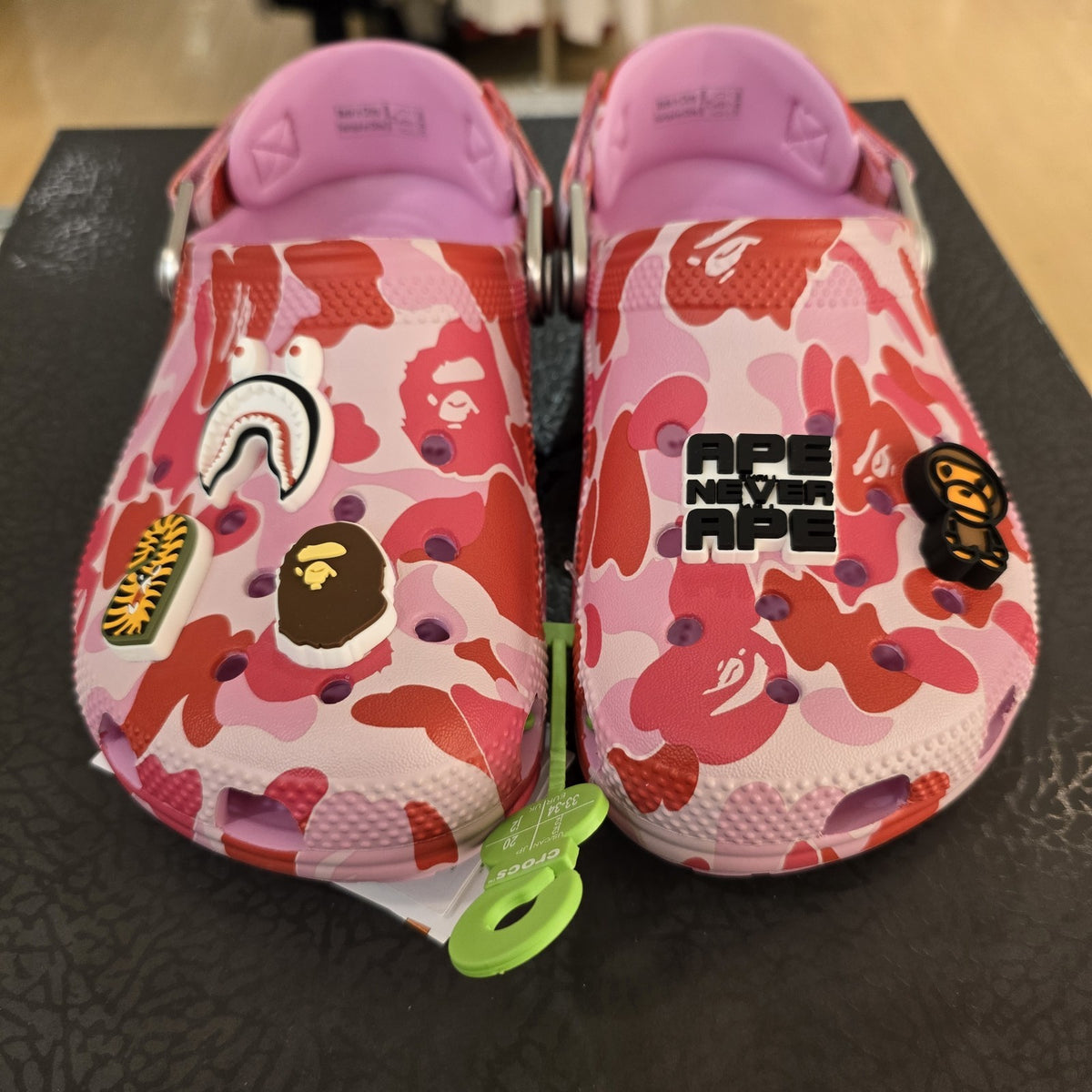 Size 2 - Bape X Crocs Classic Kids Clog Pink