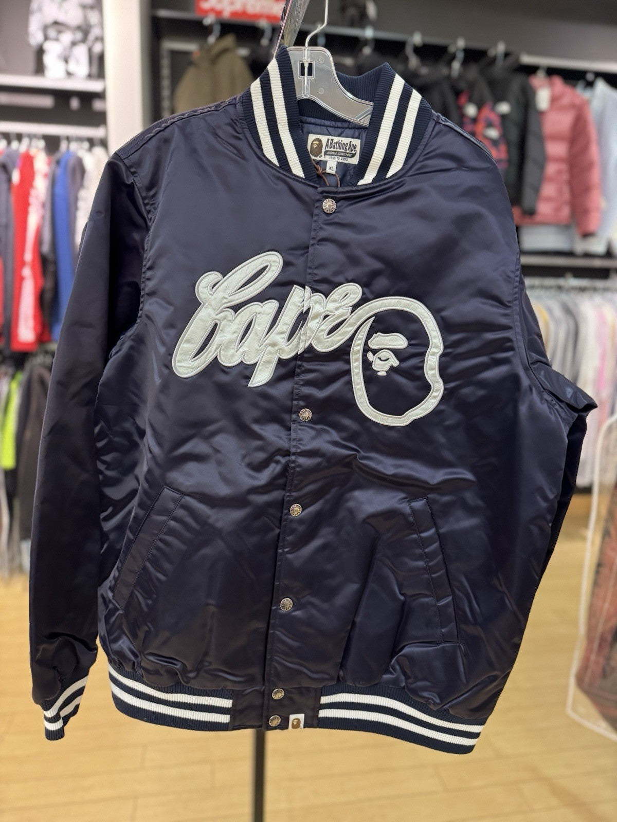Bape Baseball Jacket Navy Size XL