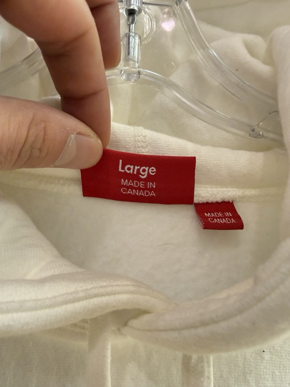 Supreme Box Logo Hooded Sweatshirt Hoodie White FW23 Sz L USED STAINS