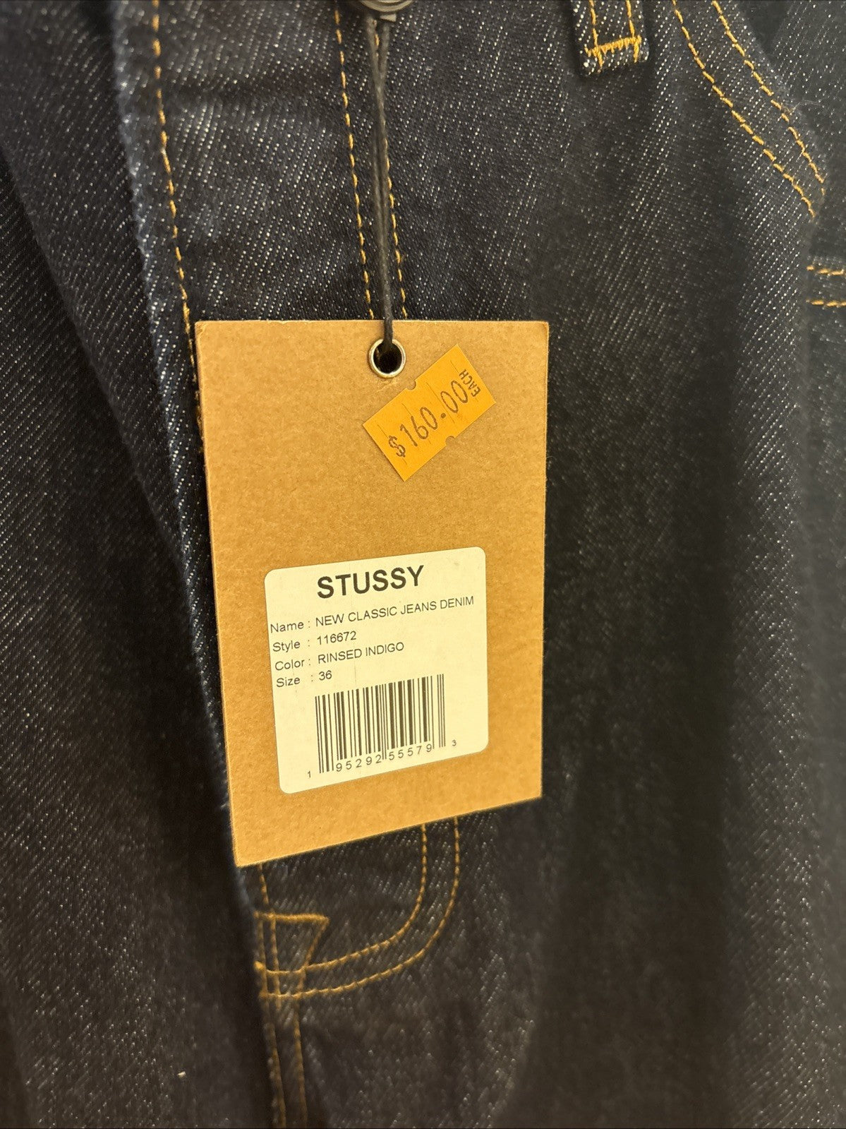 Stussy New Classic Jeans, Denim Rinsed Indigo ￼