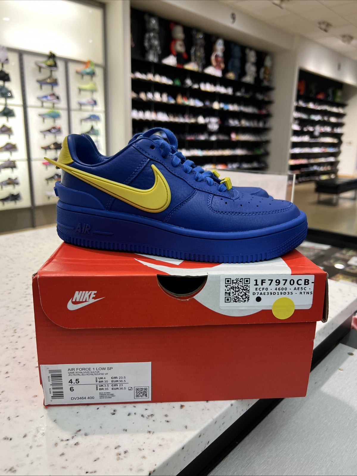 AMBUSH x Nike Air Force 1 Low Blue Yellow Sz 4.5/6W REP BOX