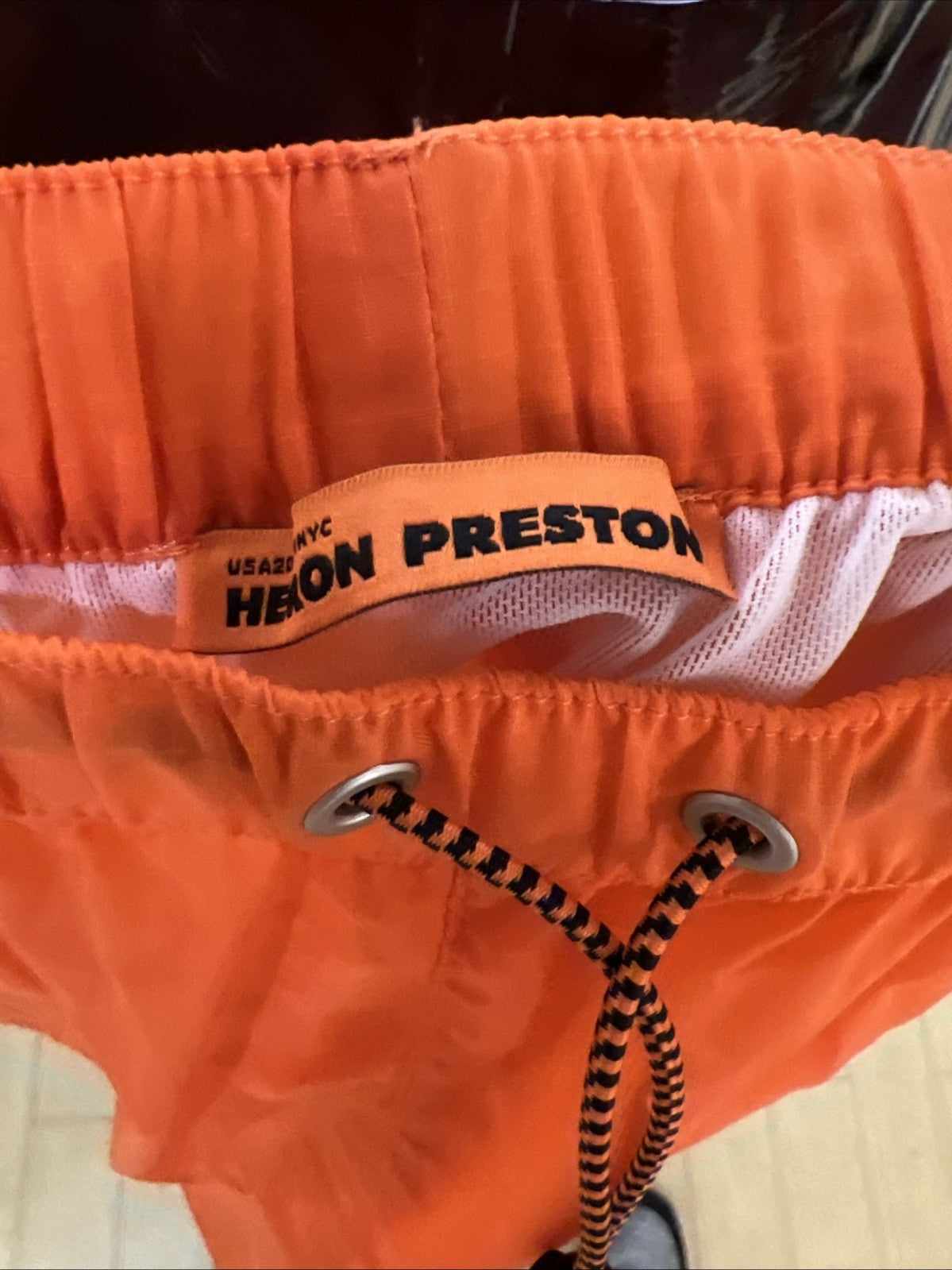 Heron Preston Orange White Swim Ripstop Sz S