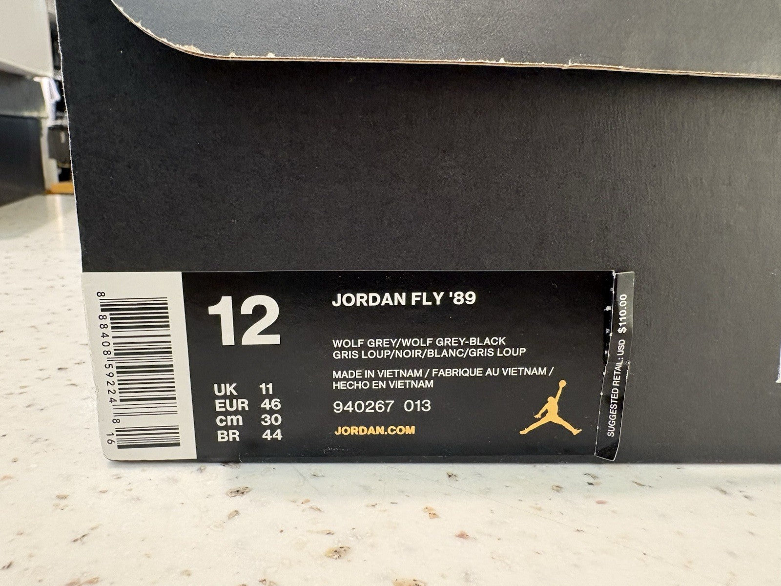 Air Jordan Fly 89 Wolf Grey Size 12