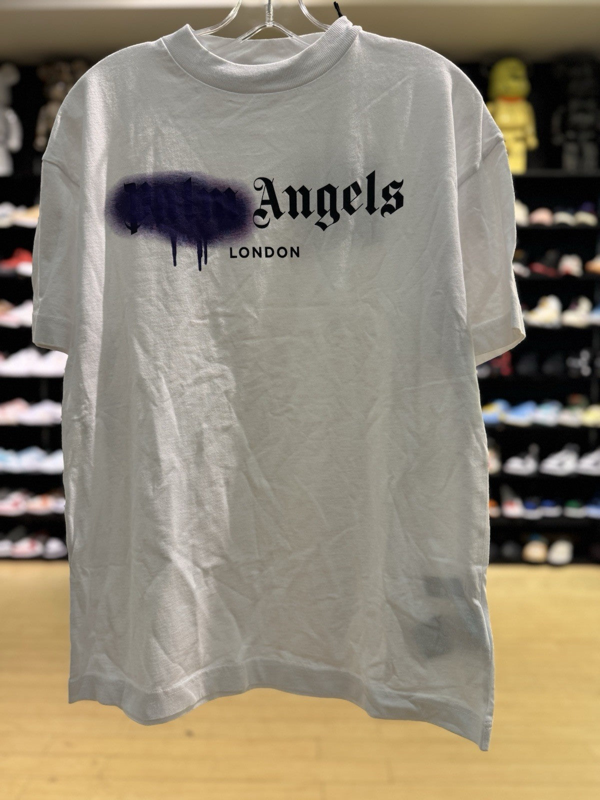 Palm Angels London Sprayed Logo Shirt White SZ Small