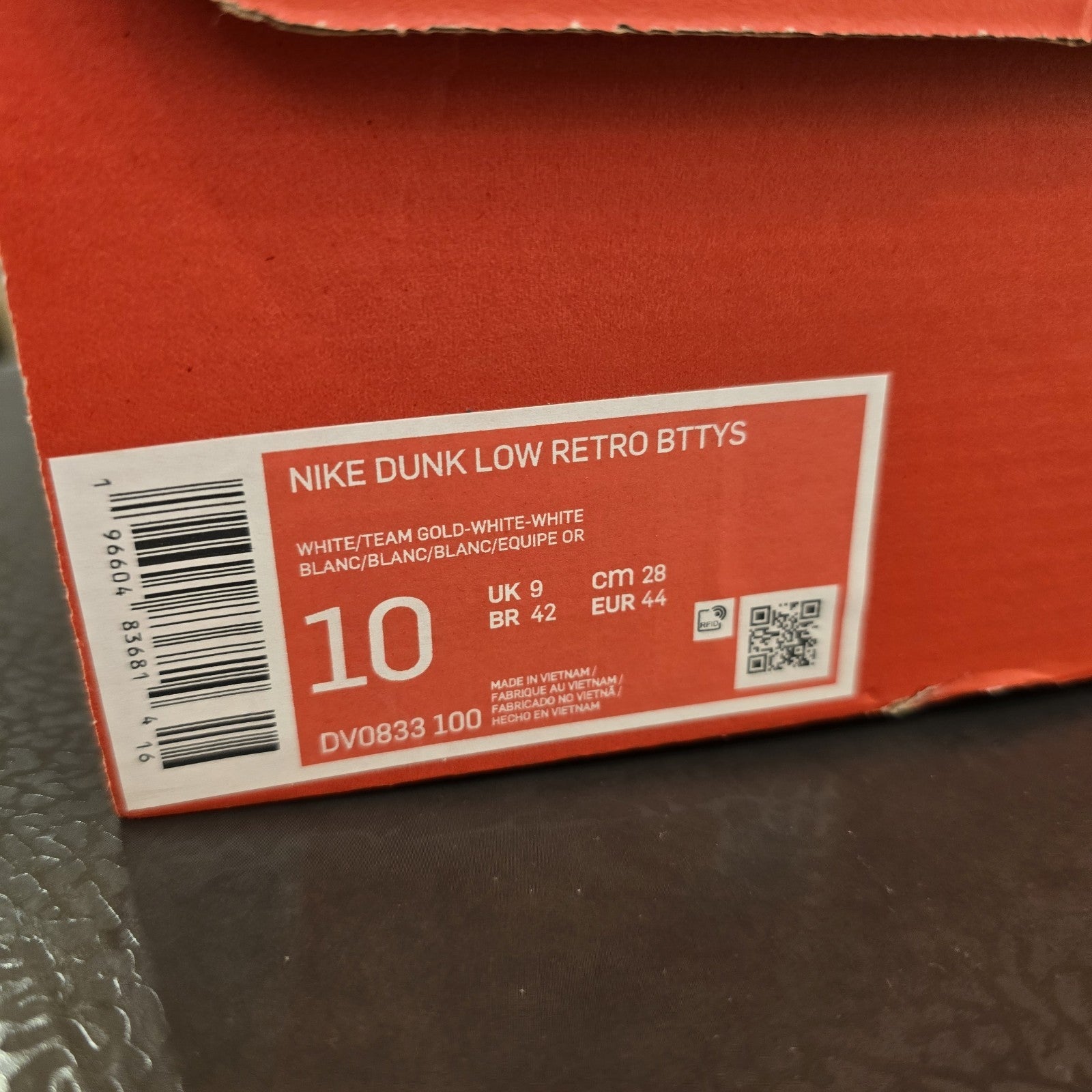 Size 10 - Nike Dunk Low Team Gold