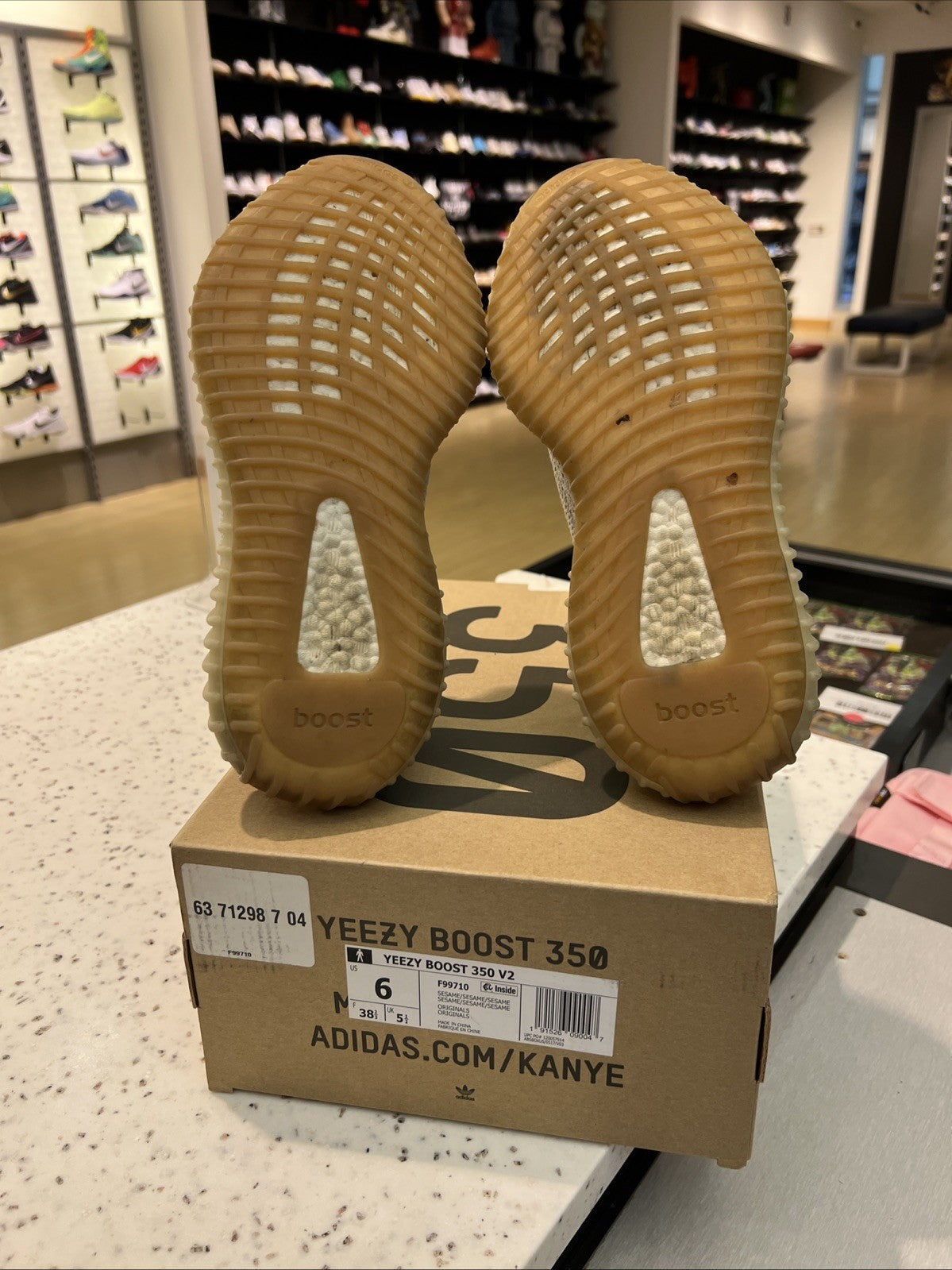 Adidas Yeezy Boost 350 V2 Sesame F99710 Sz 6 USED