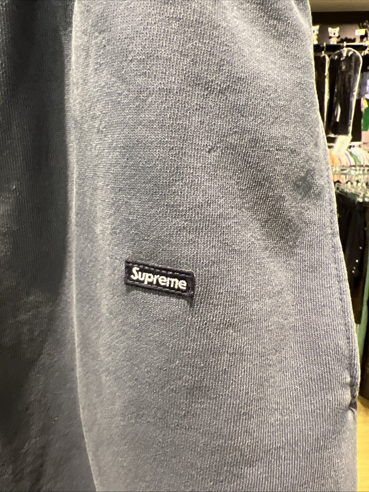 Supreme Overdyed Small Box Sweatshort Dark Slate Sz L
