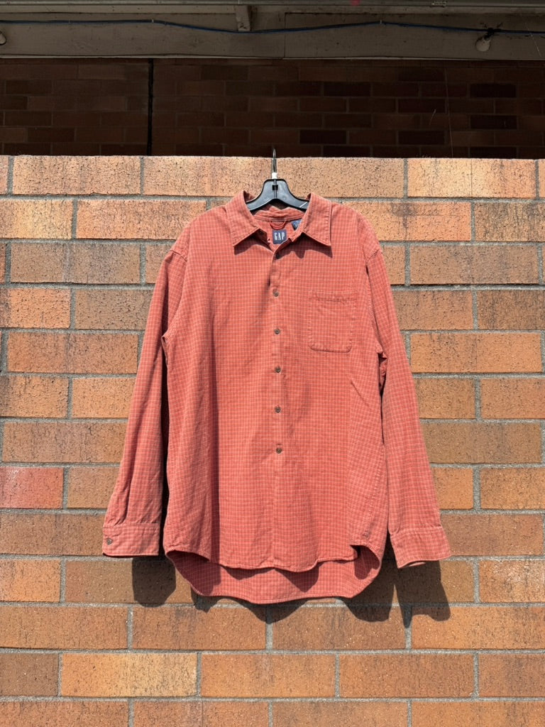Y2K Gap Red Micro Plaid Flannel Size XL
