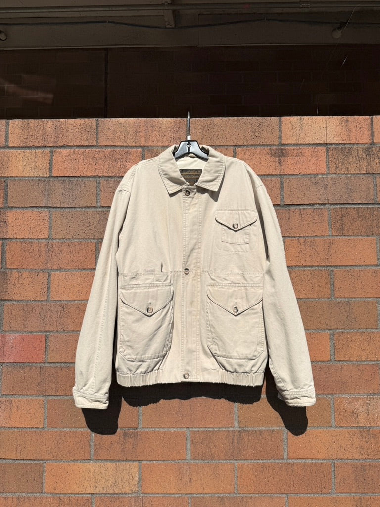 90s Eddie Bauer Beige Cargo Jacket Sz M
