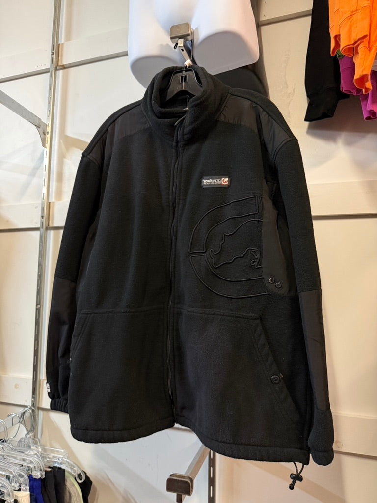 Y2K Ecko Unltd Black Fleece Jacket Sz XL