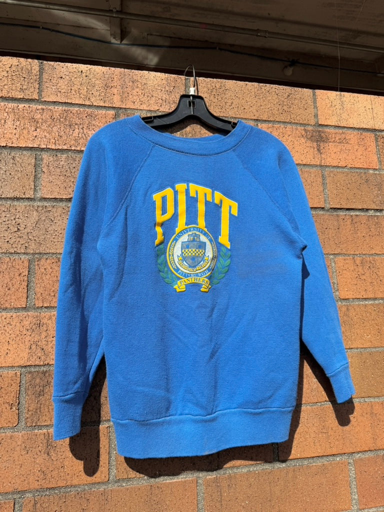 80s Pitt Panthers Blue Crewneck Sz M