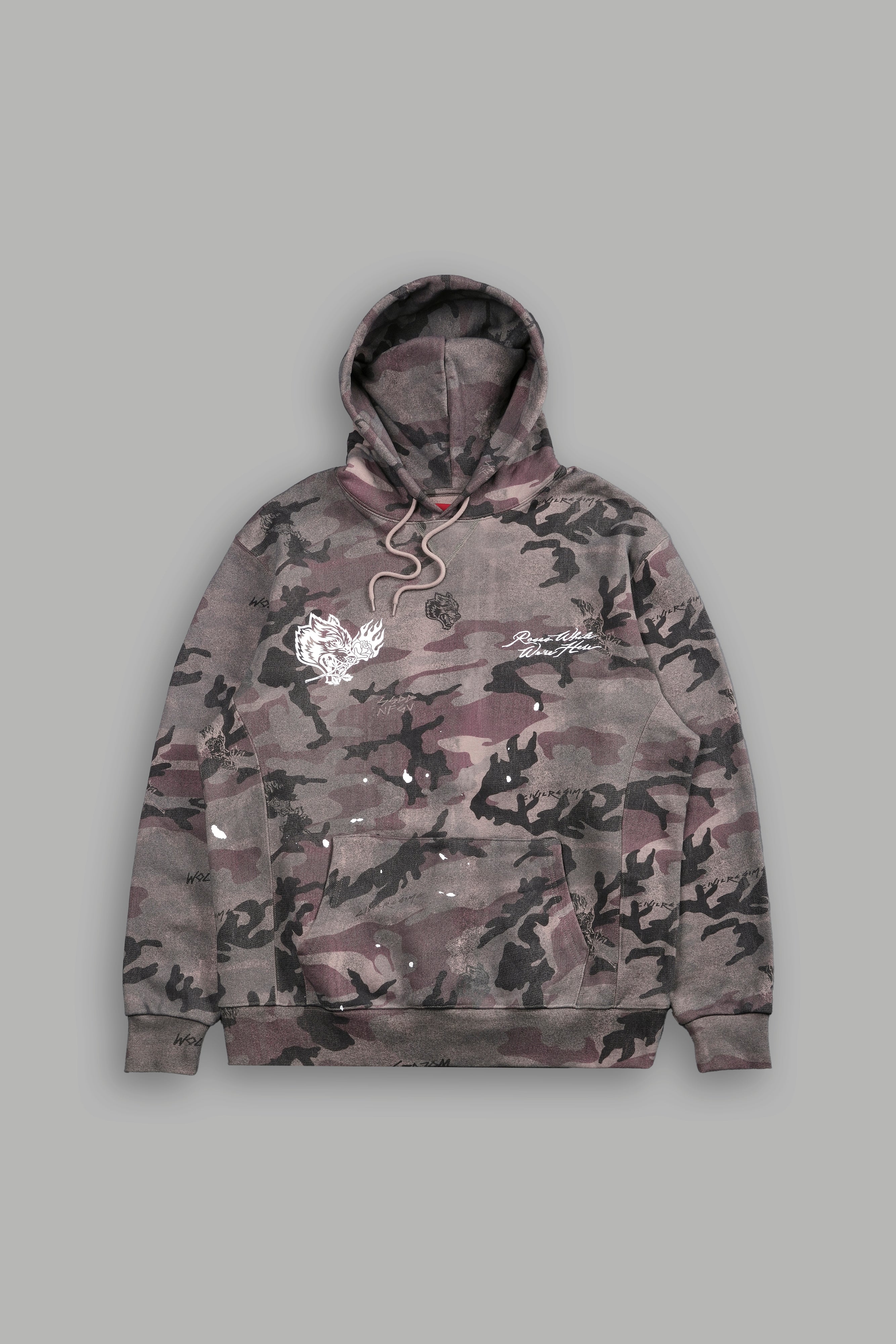 Darc Sport x Civil Regime Roses While We're Here Wyoming Hoodie Woodland Camo Sz XL