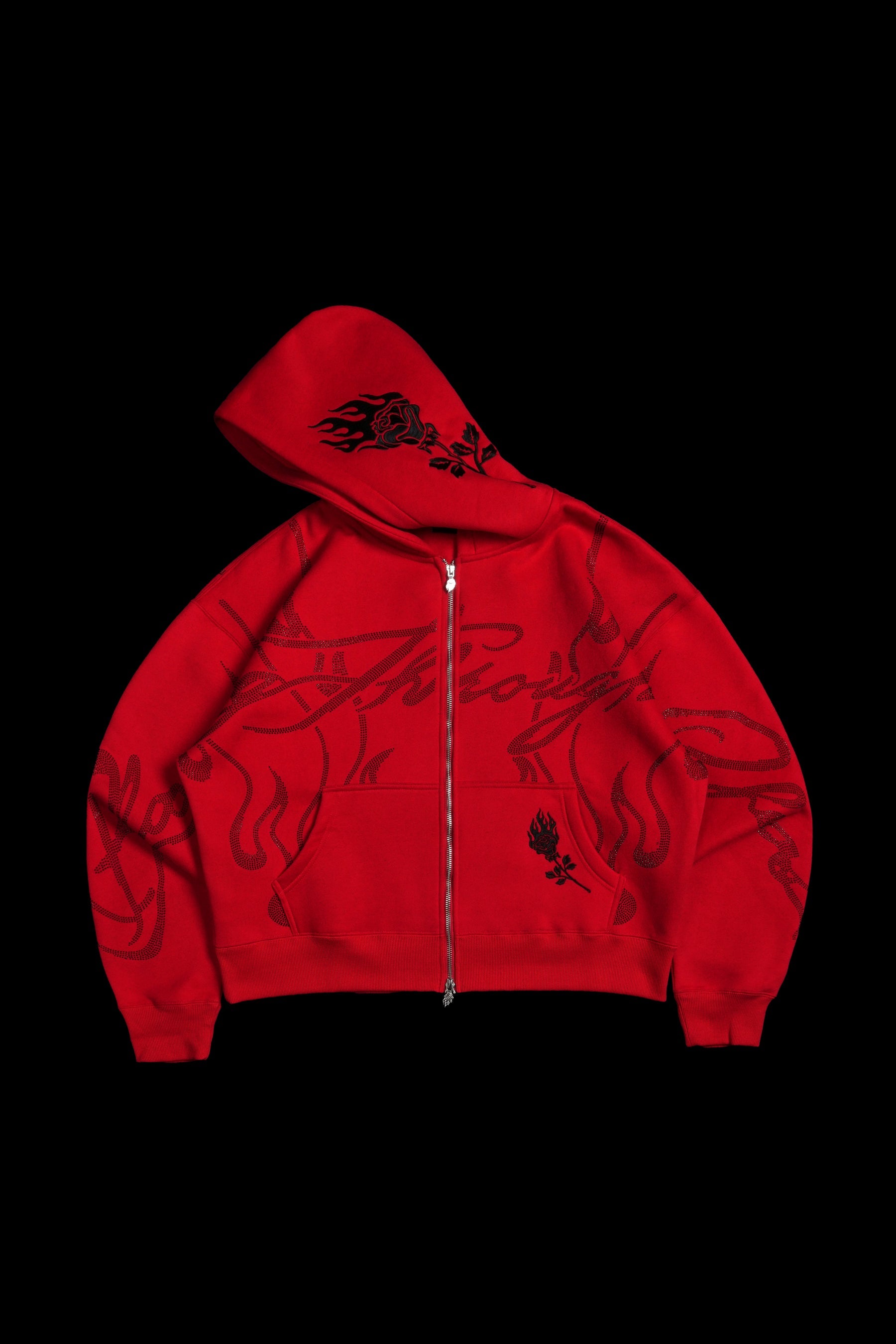 Civil Regime Trail Of Ashes Zip Up Hoodie Cherry Red Sz Small