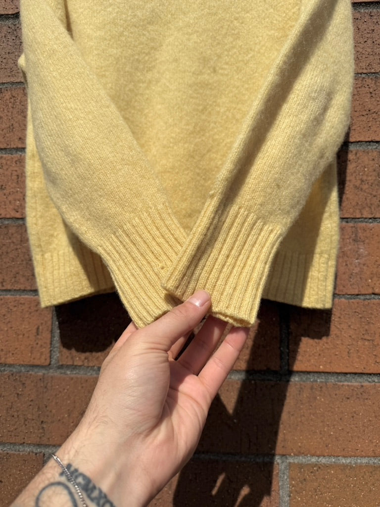 80s Carl Michaels Butter Yellow Wool Sweater Size M