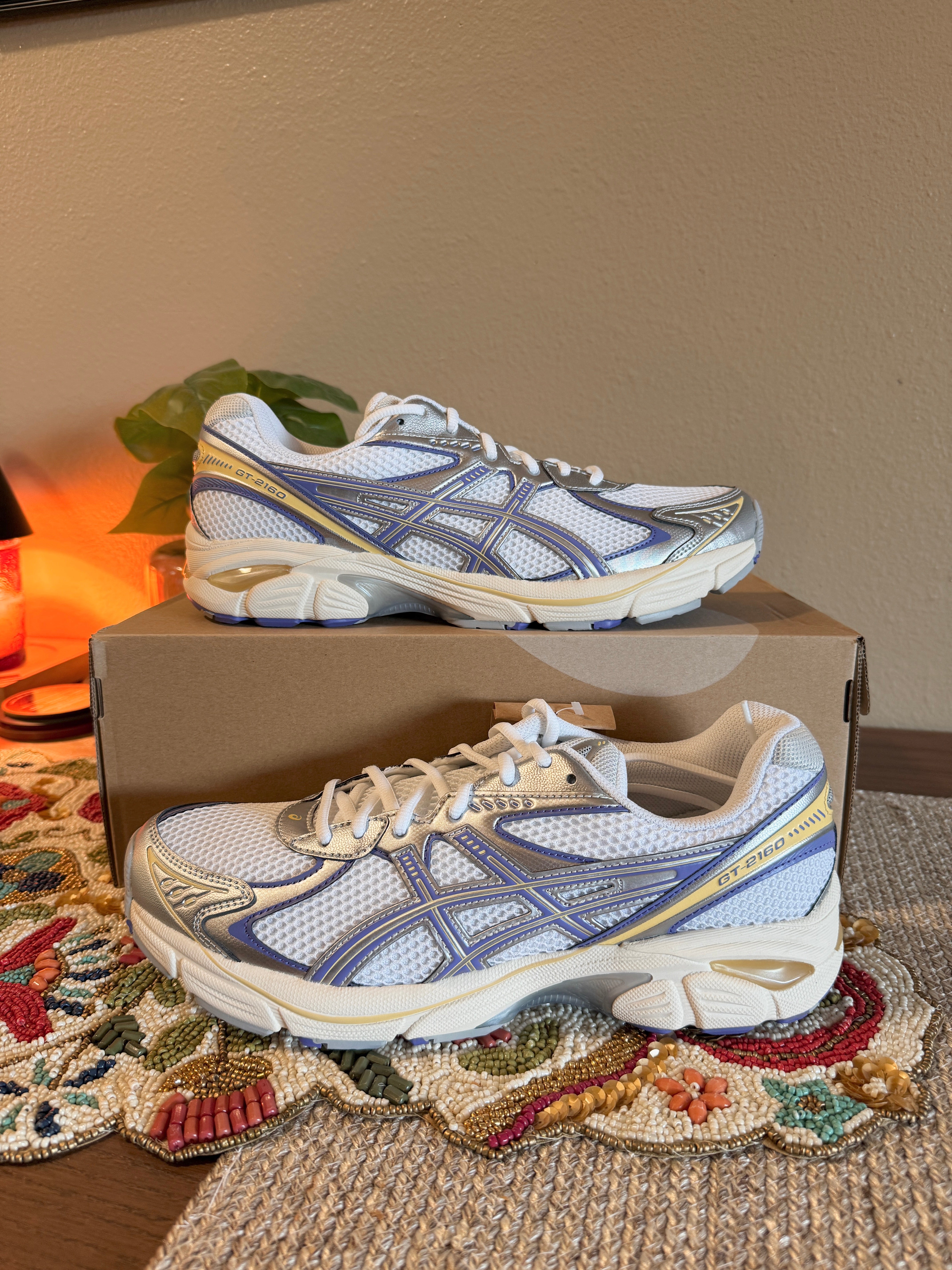 Asics GT-2160 White Blue Violet Size 10.5