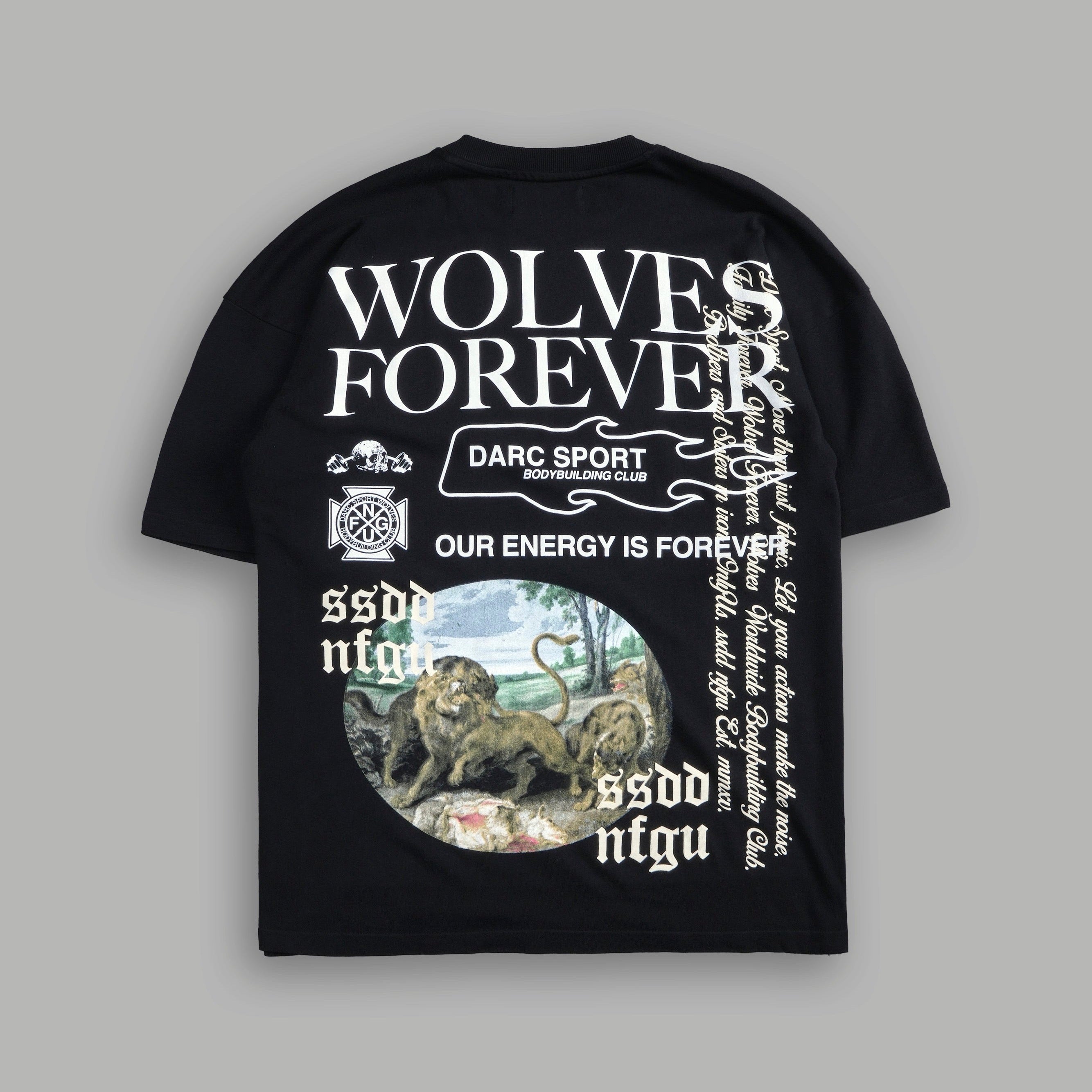 Darc Sport Three Wolves Premium Oversized Tee Black Sz M