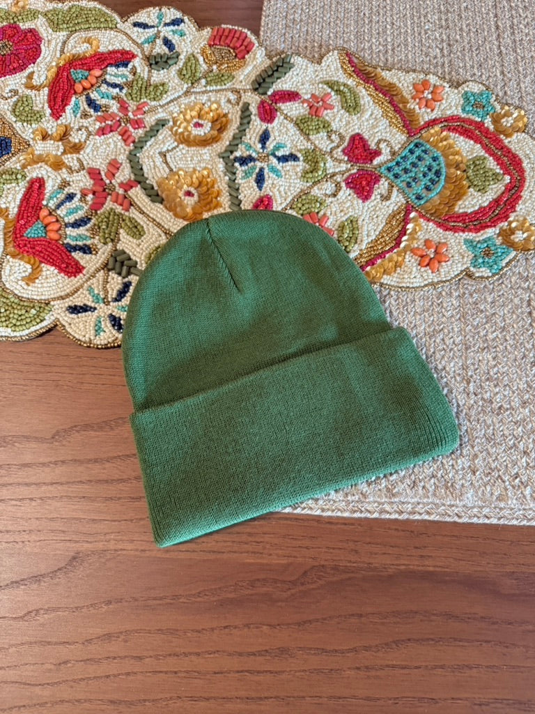 Corteiz Allstarz Folded Beanie Forest Green