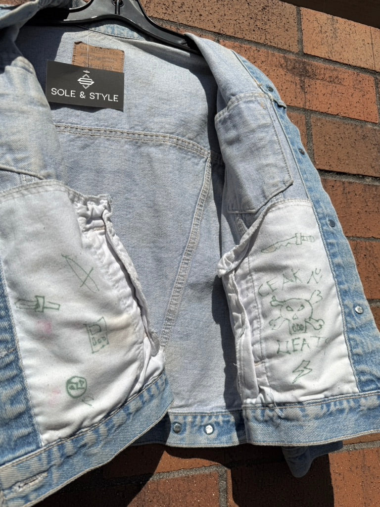 90s Levi's Type 3 Hippie Light Wash Denim Jacket Sz Small