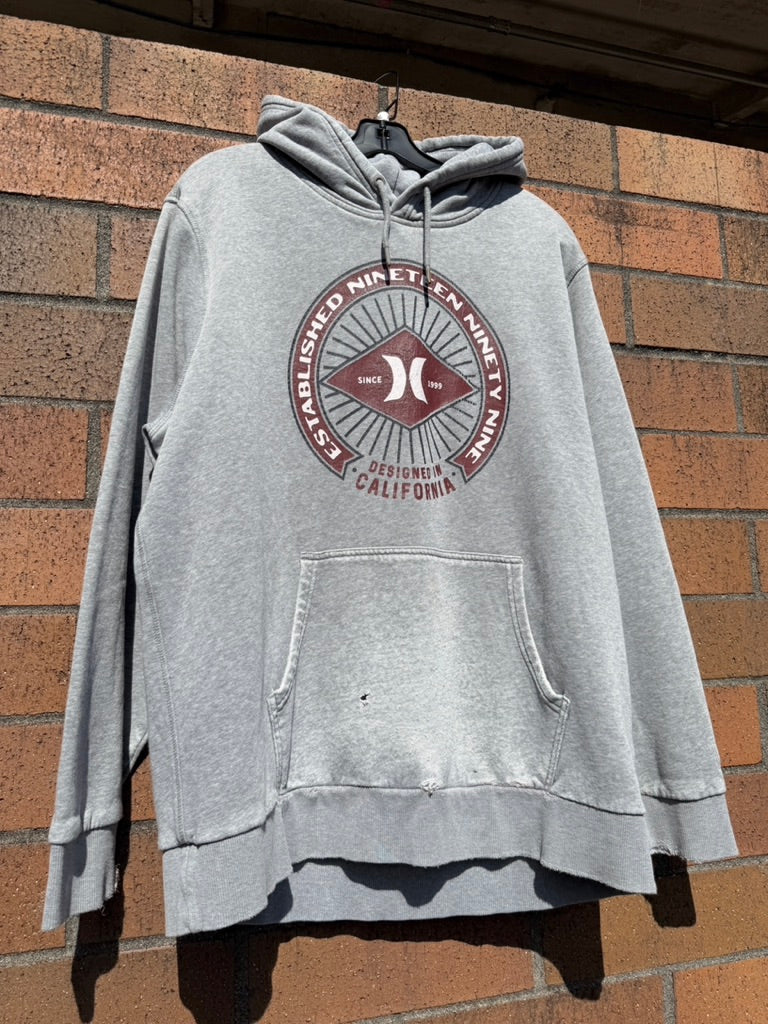 Hurley Established Hoodie Grey / Red Size XL