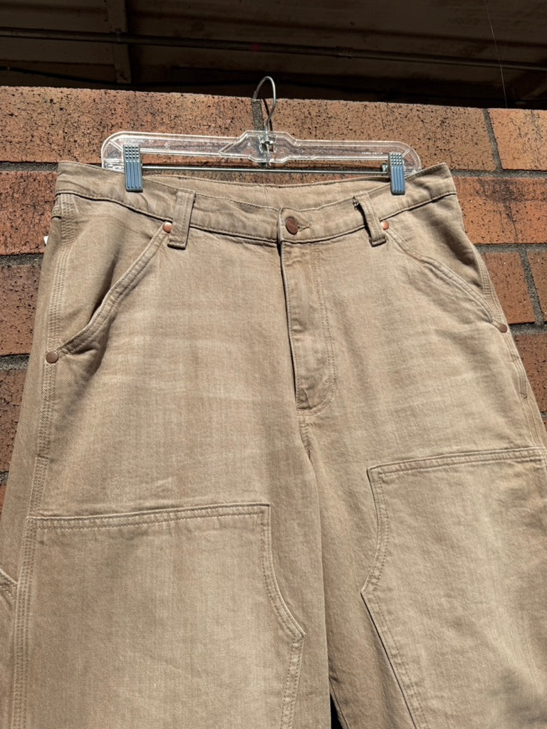 Wrangler x Pacsun Loose Fit Carpenter Pants Tan Size 34