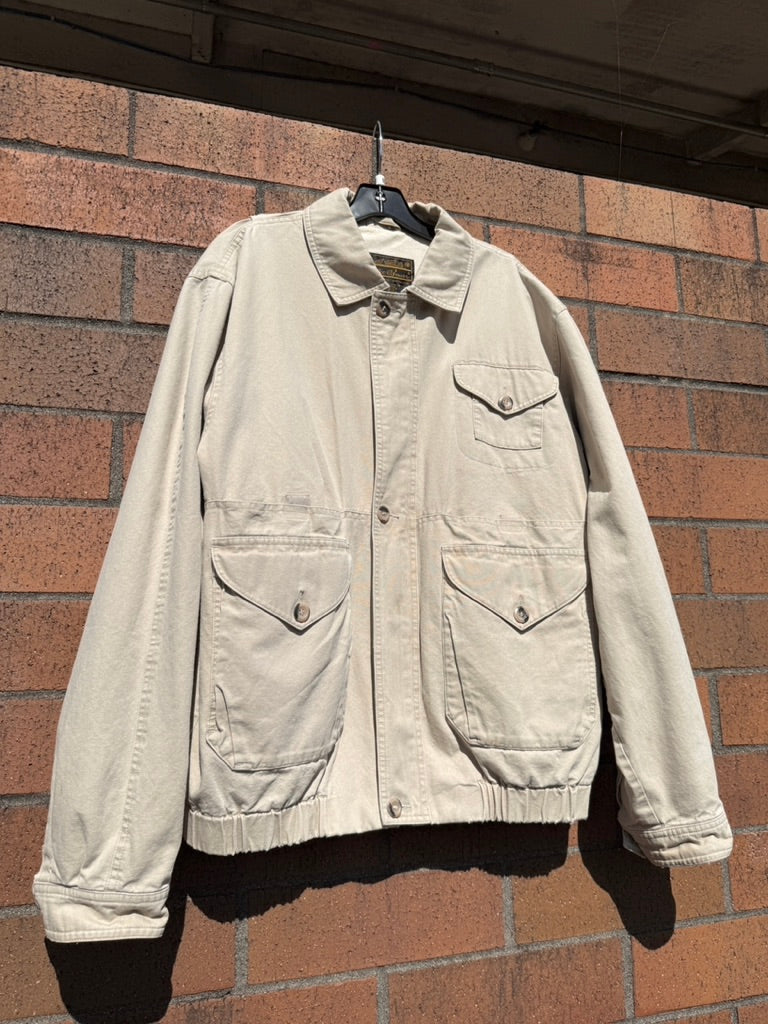 90s Eddie Bauer Beige Cargo Jacket Sz M
