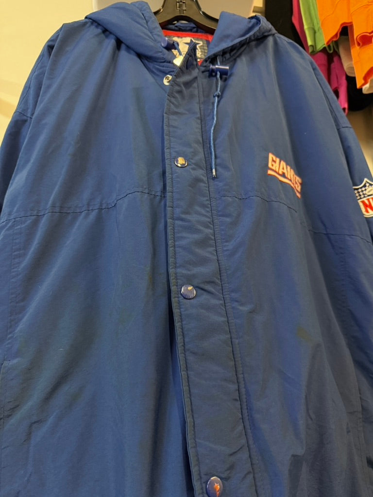 90s Starter NY Giants Hooded Jacket Sz XL