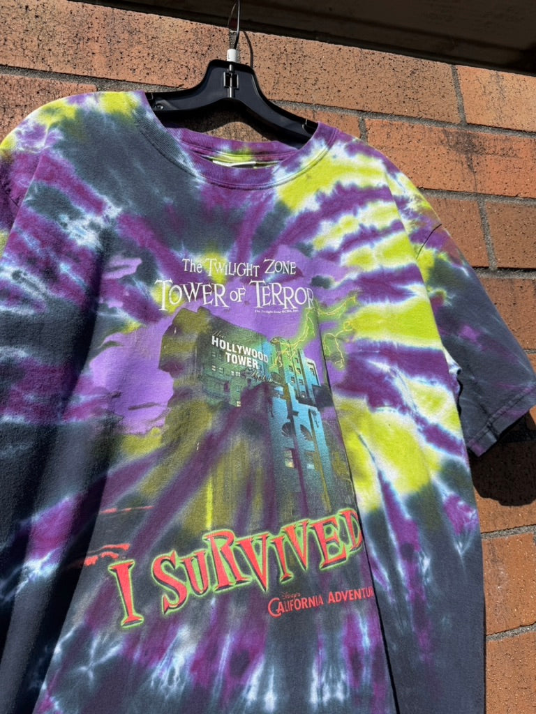 Y2K Disneyland Tower of Terror Tie Dye Tee Size L
